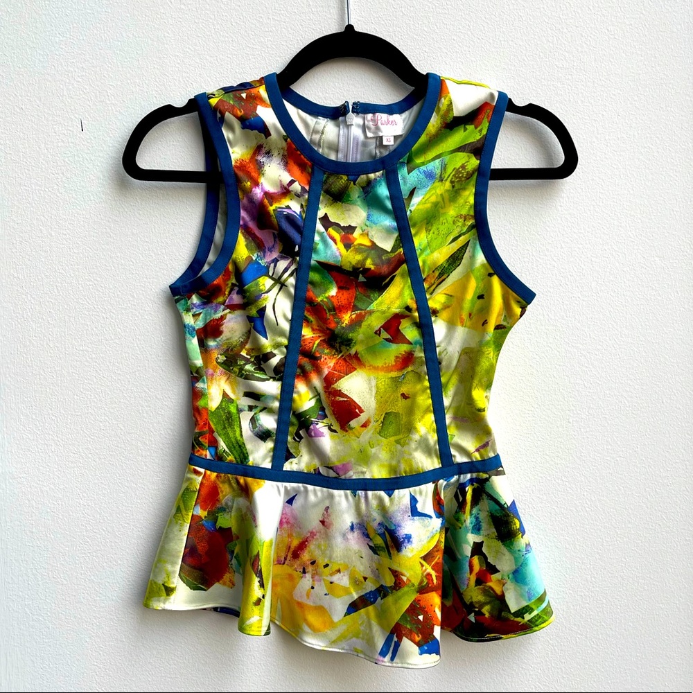 PARKER multicolor peplum top